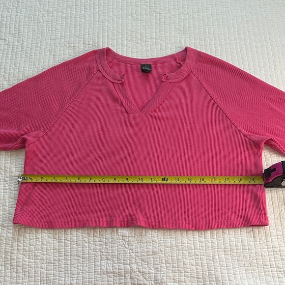 Wild Fable Pink Waffle Knit Long Sleeve Top - Picture 6 of 6